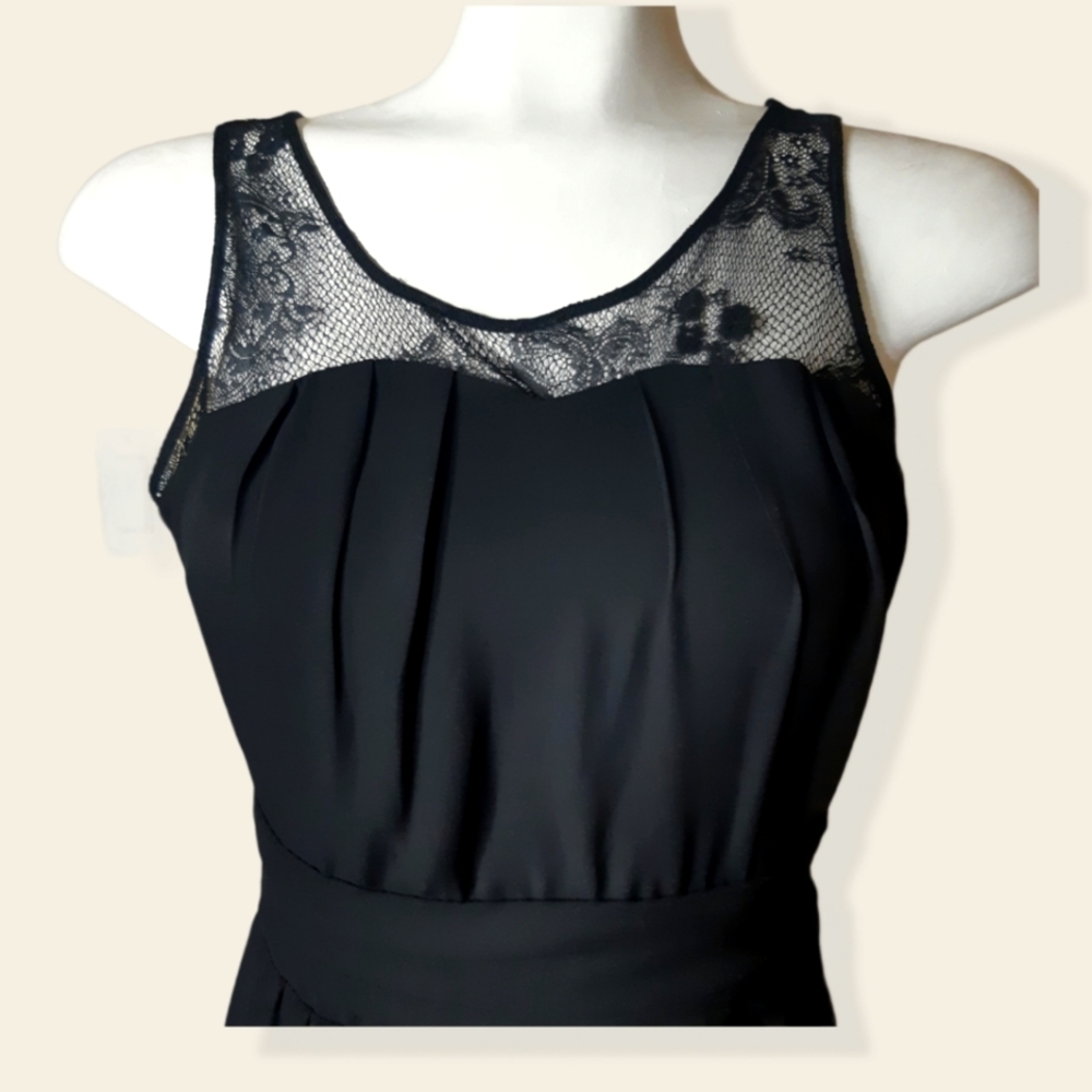 Express fit n flare wrap waist lace shoulder dress - Picture 2 of 11